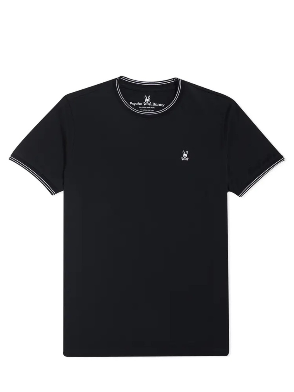Psycho Bunny Black & White Logan Crew Neck Logo T-Shirt